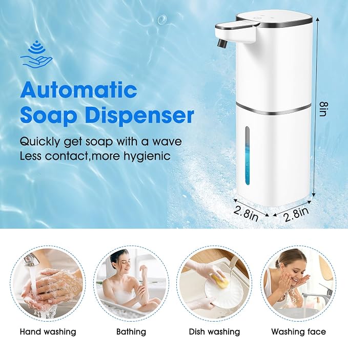 2 Pack Automatic Liquid Soap Dispenser, Touchless Soap Dispenser, 13.5oz/400ml - Image 2