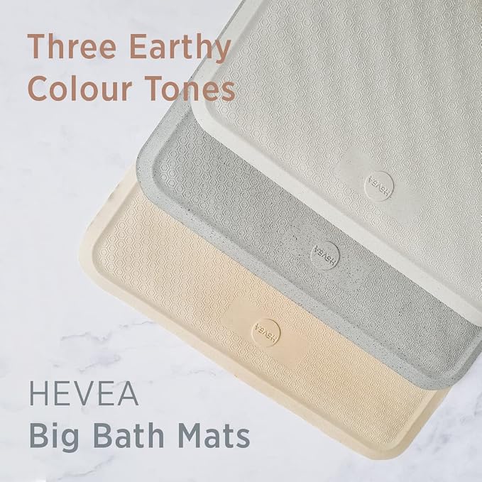 HEVEA Natural Rubber Wave Bath Mat – Square 21x21 in | Non-Slip Shower & - Image 4