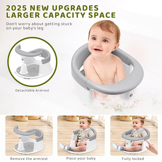 Baby Bath Seat, Infant/Toddler Sit Up Bathtub Seat - Image 5