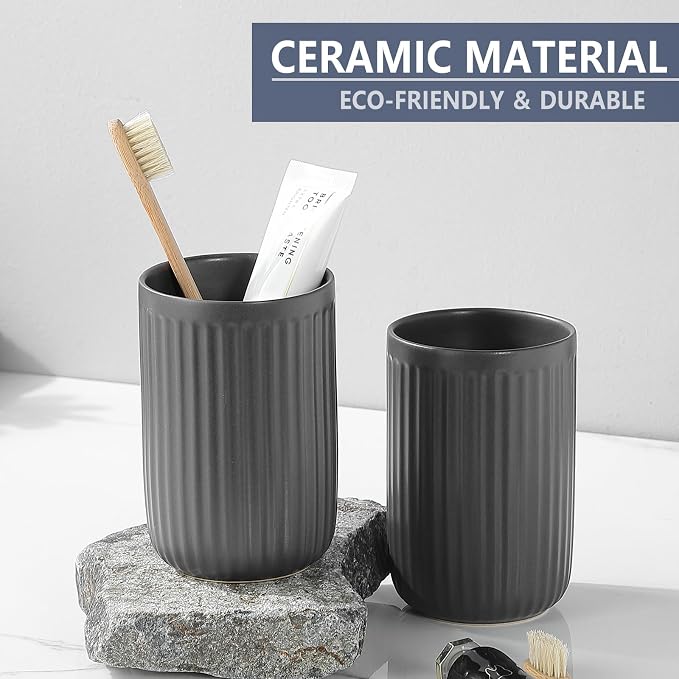 Matte Grey Toothbrush Holders for Bathrooms - Image 5