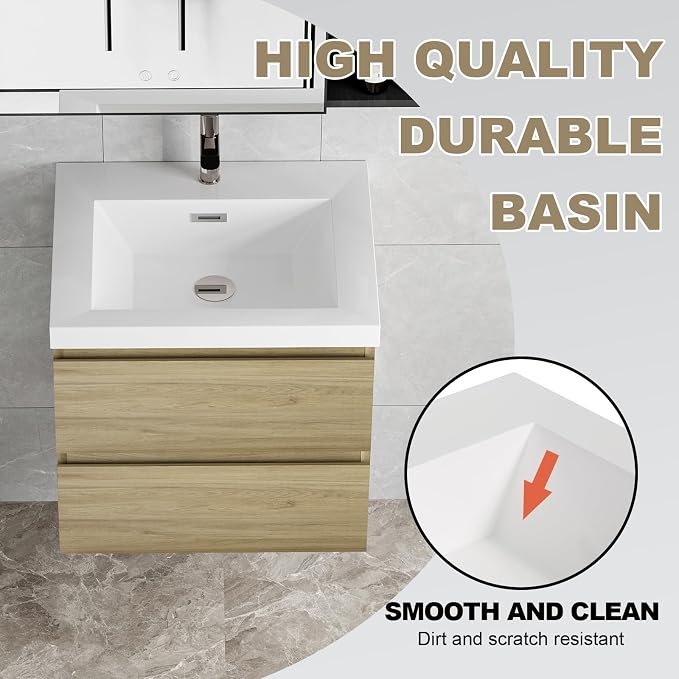 Floating Vanity Bathroom, 24 Inch Bathroom Vanity - Image 3