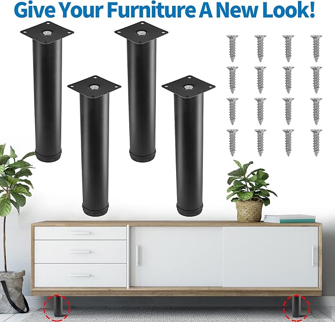10 Inch Metal Furniture Legs Stainless Steel Adjustable Legs Black Metal Legs - Image 2