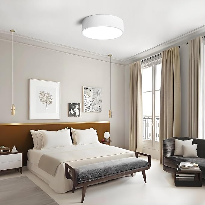 Dimmable LED White Flush Mount Ceiling Light Fixture, Modern Round Hallway - Image 7
