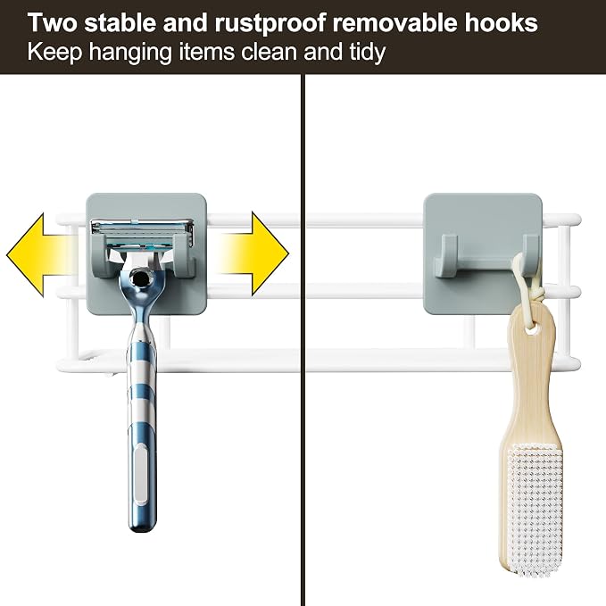 Orimade Adjustable Anti-slip Shower Caddy over Head, Rustproof Bathroom Hanging - Image 7