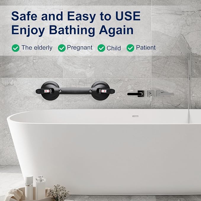 Suction Cup Grab Bars for Bathtubs and Bathroom, Tool Free Shower Handle - Image 6