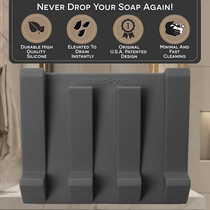 Silicone Soap Dish Self Draining Bar Soap Holder - Image 3