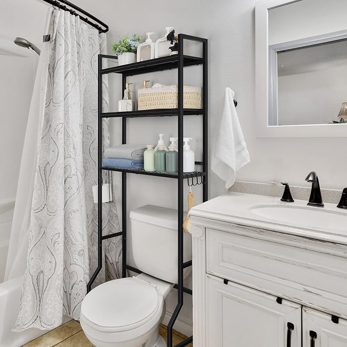 Over The Toilet Storage Over Toilet Rack Bathroom Organizer 3 Tier Toilet Shelf - Image 3