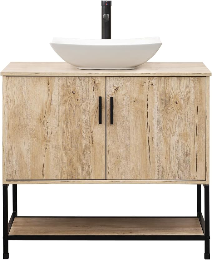 UEV Rustic Oak 36" Bathroom Vanity - Image 9