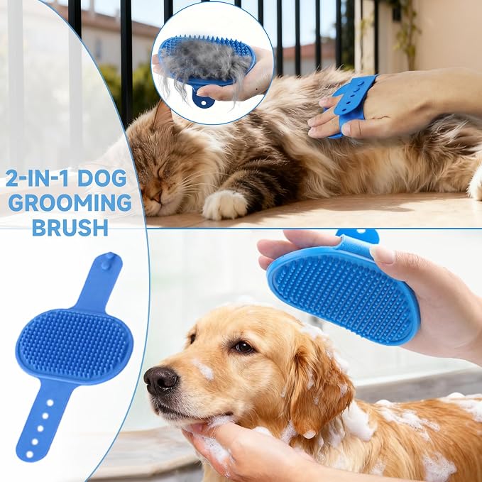 2PCS Dog Washing Gloves and Dog Bath Brush, 2-in-1 pet Shower Set | Suitable - Image 6