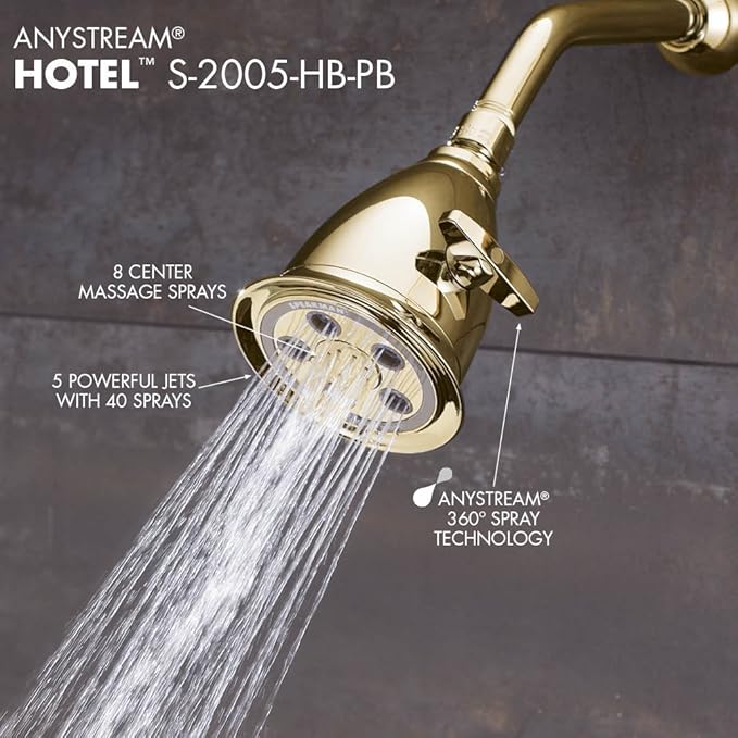 Speakman, Polished Brass S-2005-HB-PB Hotel Anystream High Pressure 2.5 GPM - Image 3