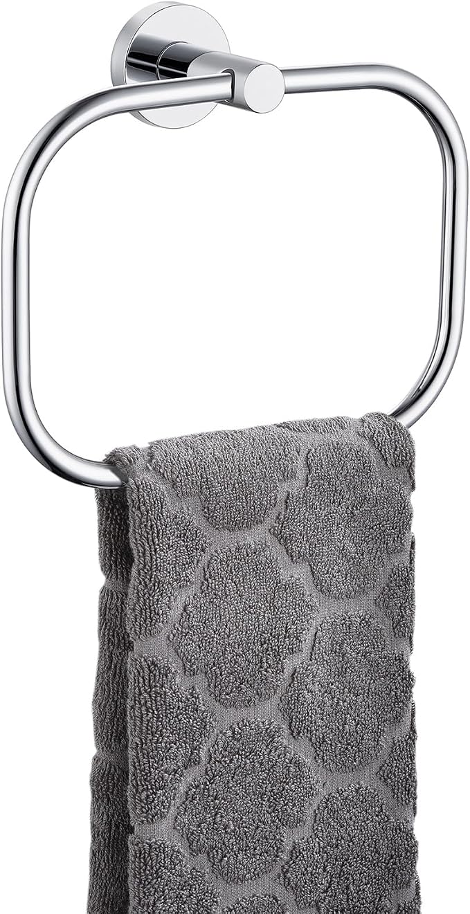 Angle Simple Swivel Towel Ring Chrome, Stainless Steel Hand Towel Rack by AngleSimple