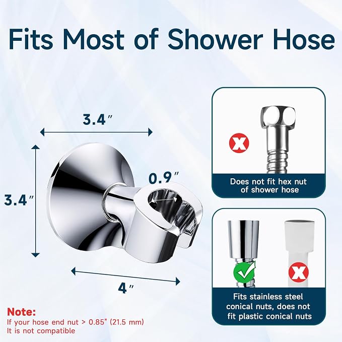BRIGHT SHOWERS Strong Adhesive Shower Head Holder - Image 5