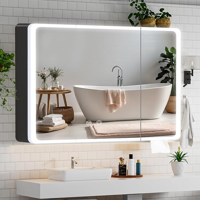 LED Lighted Bathroom Medicine Cabinet by Unknown