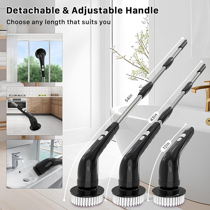 Electric Spin Scrubber, Cordless Cleaning Brush, Shower Scrubber - Image 2