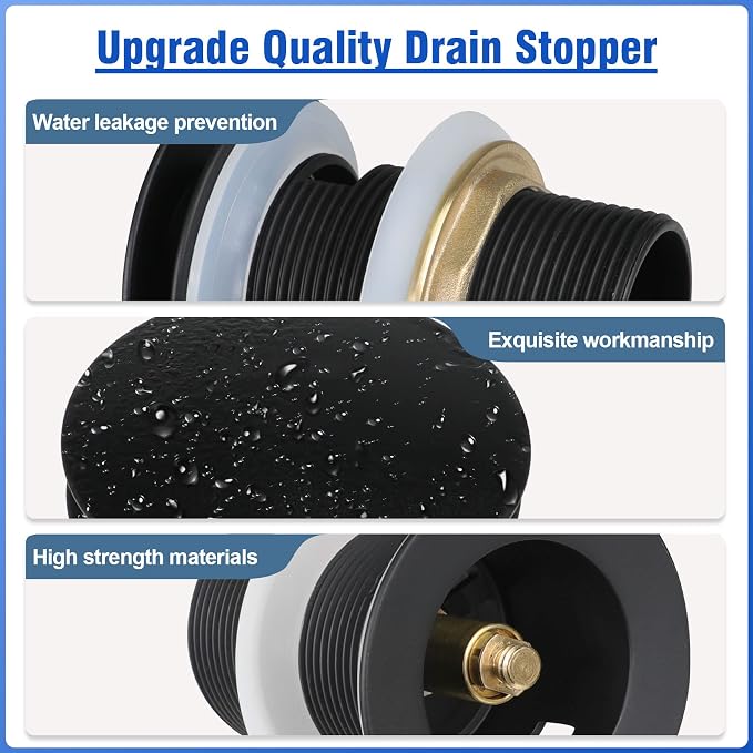 Pop-up Drain Kit for Freestanding Bathtub Tub Drain/Stopper, Freestanding - Image 6