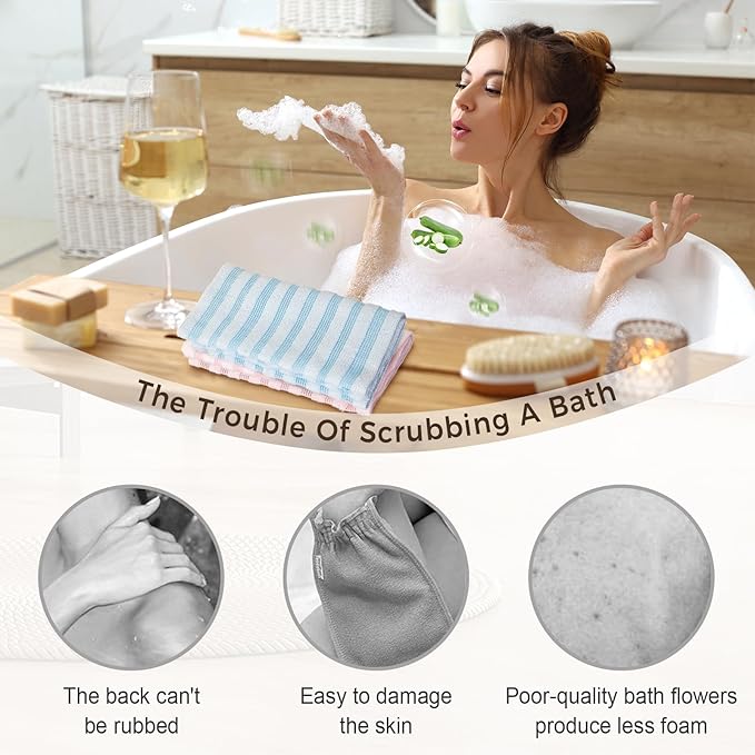 Exfoliating Shower Towel, 2026 Upgraded Exfoliating Washcloth, Body Back - Image 6