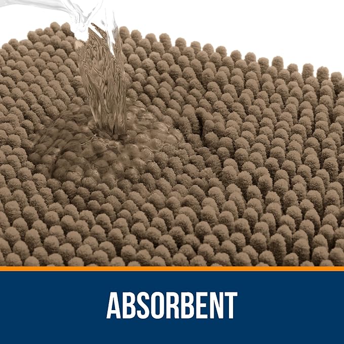 OLANLY Bathroom Rugs 36x24, Extra Soft Absorbent Chenille Bath Rugs, Rubber - Image 4