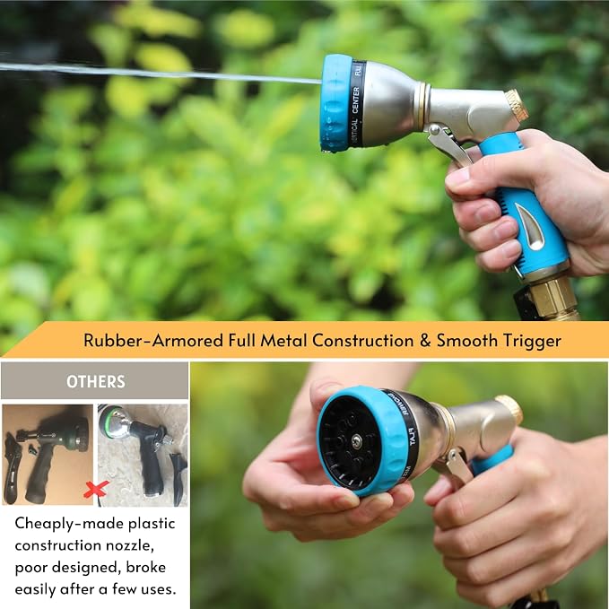 HOSUN Garden Hose Nozzle Sprayer Heavy Duty, 100% Metal Water Hose Nozzle - Image 5