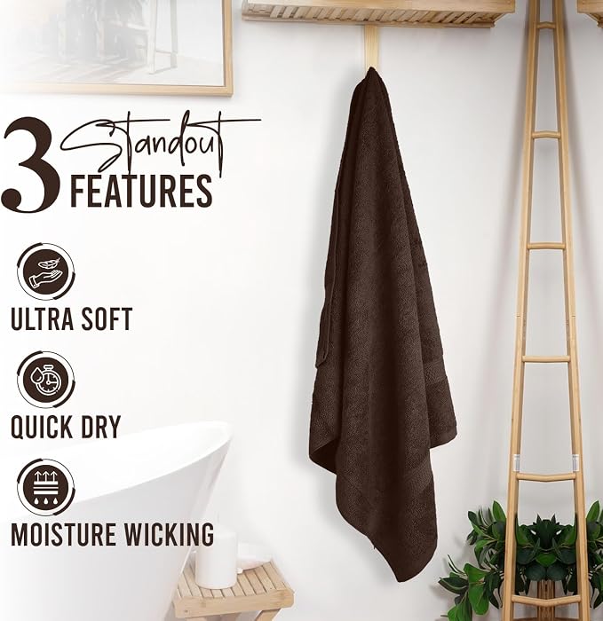 RIVERSIDE 100% Ring Spun Cotton Large Bath Towels Set of 4, 27 x 54 Inches – - Image 3