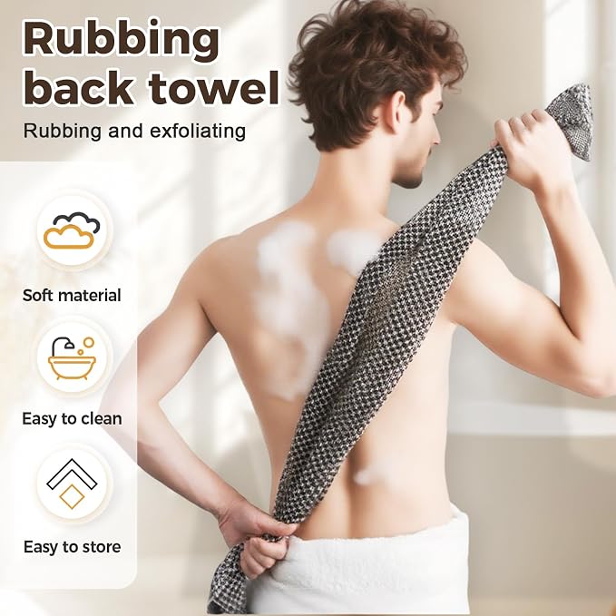Exfoliating Shower Towel, 2026 Upgraded Exfoliating Washcloth, Body Back - Image 2