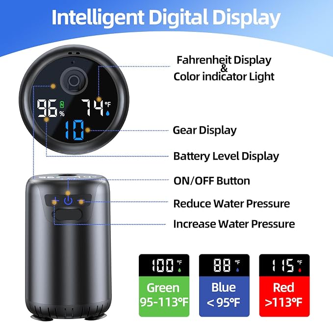 Portable Shower for Camping, 8000mAh Rechargeable Camping Shower - Image 6
