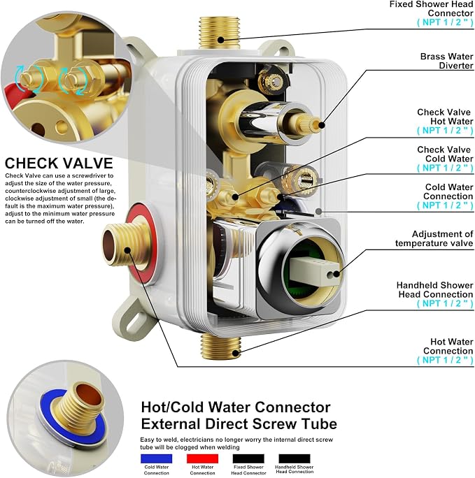 Shower System Modern Rain Brass Faucet Set - Image 8