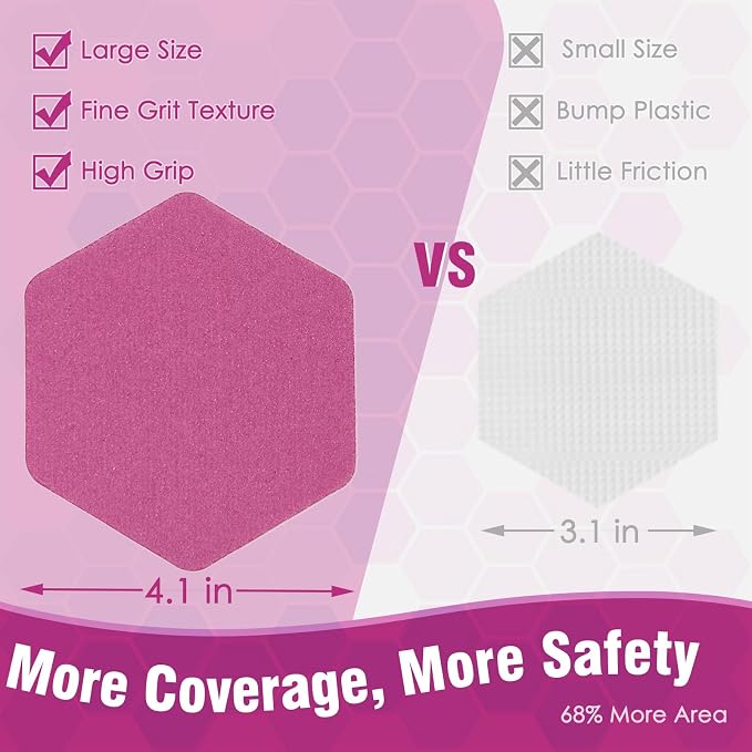 S&X 24 Pcs Non Slip Bathtub Stickers, Oversized Anti Slip Shower Treads - Image 3
