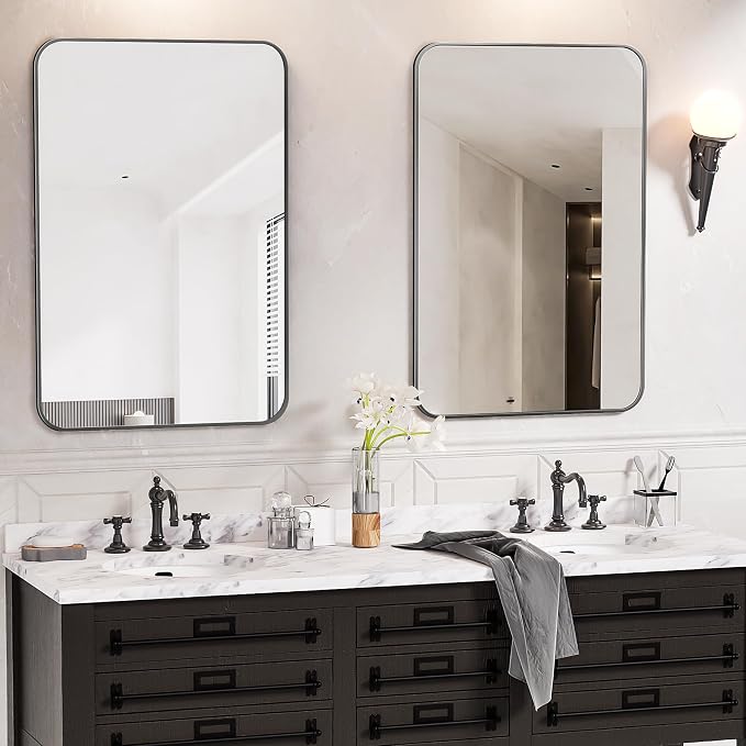 Antok Bathroom Mirror, Decorative Mirrors Vanity Mirror Aluminum Alloy Frame - Image 3