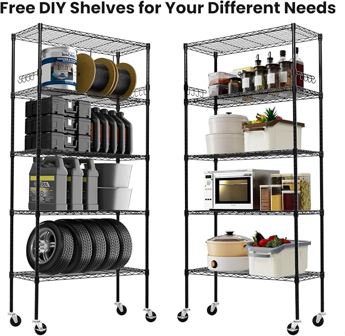 Storage Shelves 75"H Wire Shelving Unit - Image 8