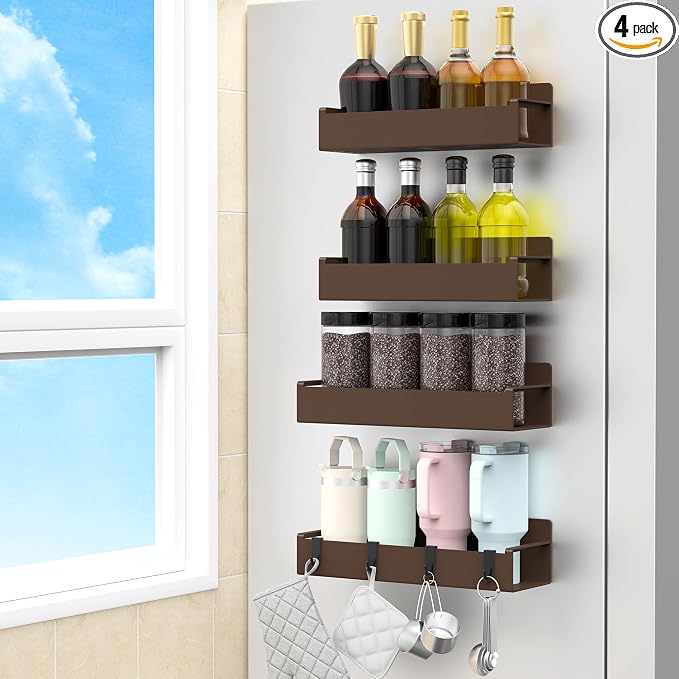 4 Pack Magnetic Spice Rack Organizer by HuggieGems