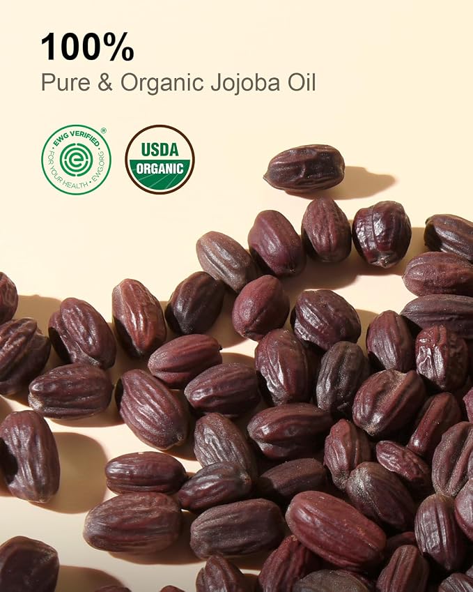 Organic Jojoba Oil Glass Bottle 8 fl oz, USDA Certified 100% Pure & Natural - Image 2