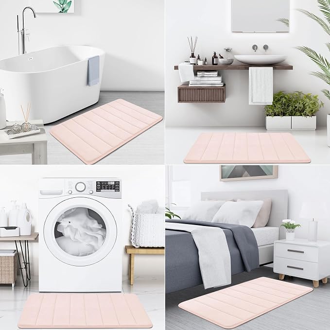 Buganda Memory Foam Bath Mat, Ultra Soft and Non-Slip Bathroom Rugs, Water - Image 7