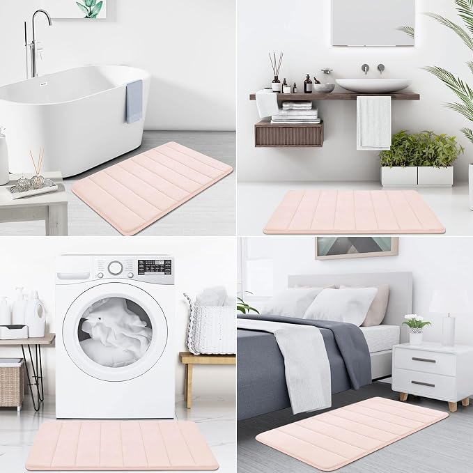 Buganda Memory Foam Bath Mat, Ultra Soft and Non-Slip Bathroom Rugs, Water - Image 7