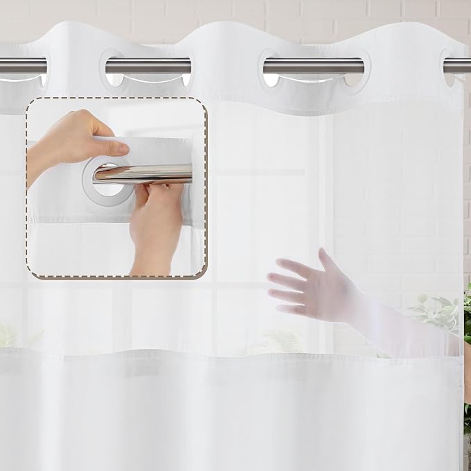 ROSERY No Hook Shower Curtain - Image 5