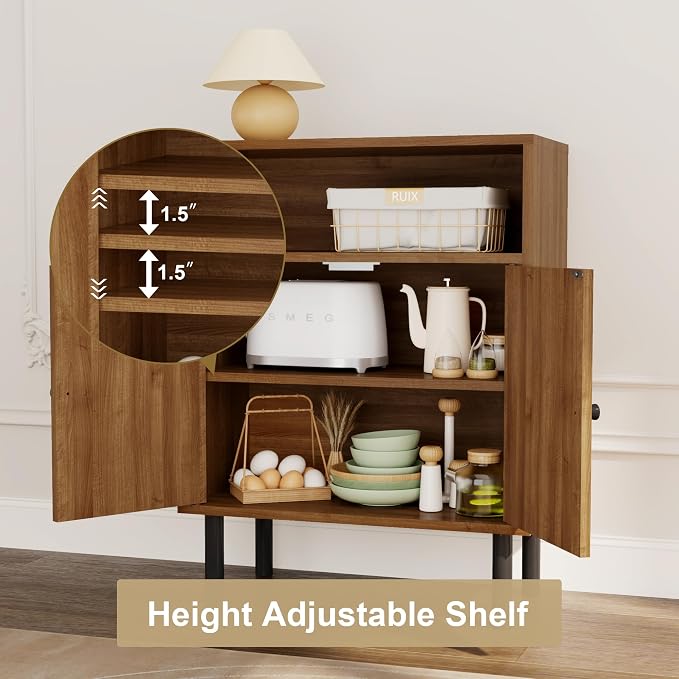 Rattan Storage Cabinet, Boho Accent Cabinet - Image 3