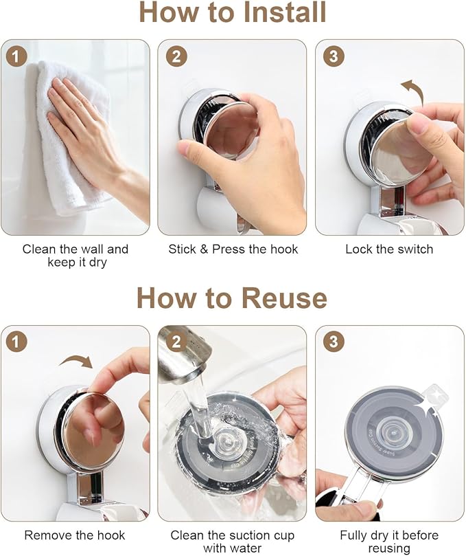 JOTPE Shower Head Holder Suction, Rotatable and Adjustable Shower Head Holder - Image 3