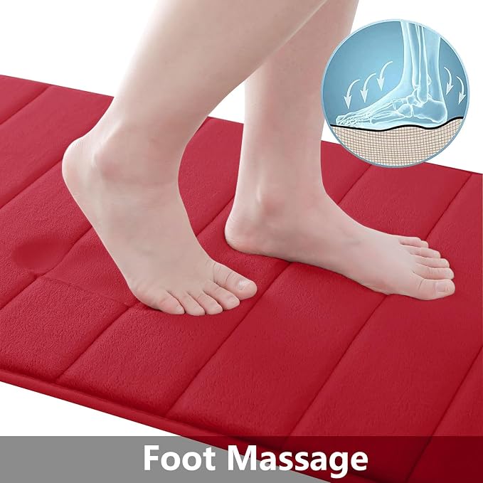 Buganda Memory Foam Bath Mat, Ultra Soft and Non-Slip Bathroom Rugs, Water - Image 2