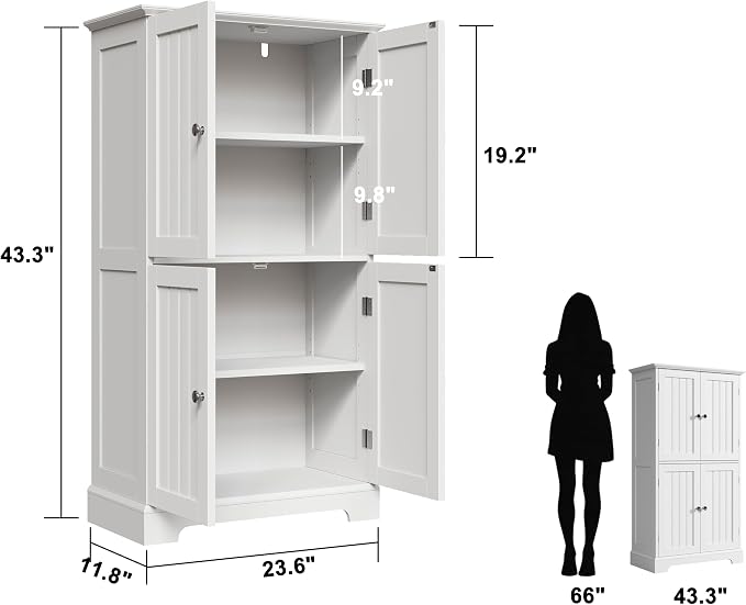 ChooChoo Bathroom Floor Cabinet, Modern Bathroom Storage Cabinet - Image 3