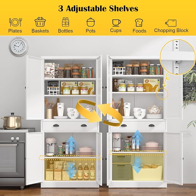 71” Food Pantry Storage Cabinet - Image 5