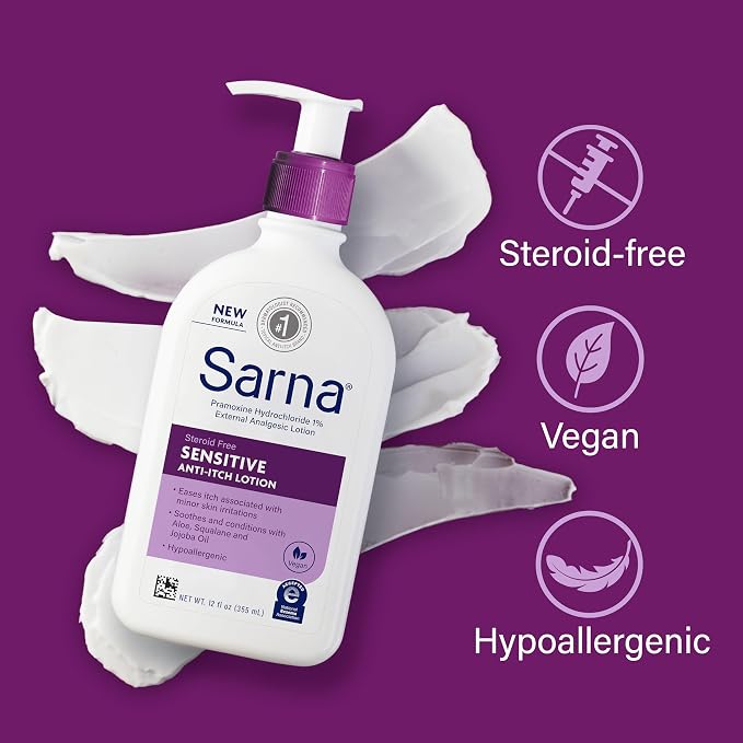 Sarna Sensitive Anti-Itch Lotion, Steroid-Free, Fragrance-Free, Hypoallergenic - Image 8