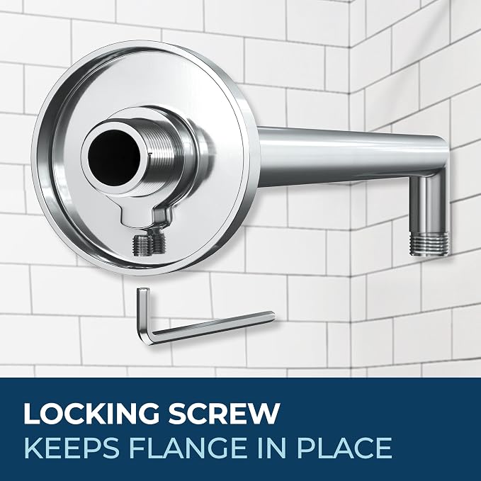 HammerHead Showers® Solid Metal 16 Inch Extended Shower Arm and Flange - Image 6