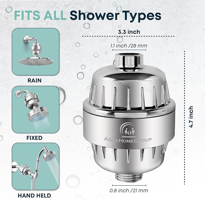 AquaHomeGroup Shower Filter for Chlorine-Free Water – Removes Impurities & - Image 7