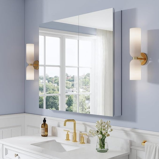 WELLFOR 40" x 36" Bathroom Medicine Cabinet by WELLFOR
