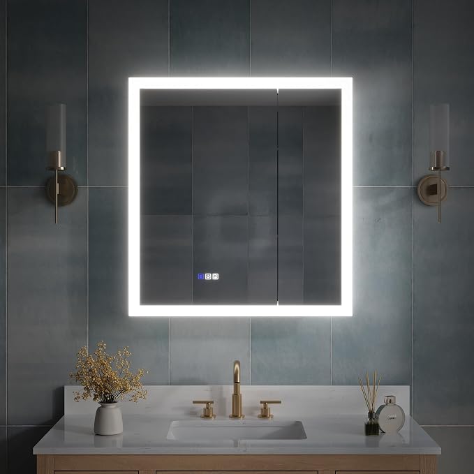 WELLFOR 30 x 32 Inch LED Medicine Cabinet - Image 3