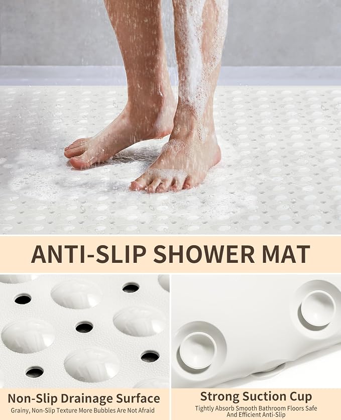 Yolife Extra Large TPE Shower Mat, 47.2" L x 31.5" W Anti Slip Bath Mat - Image 3