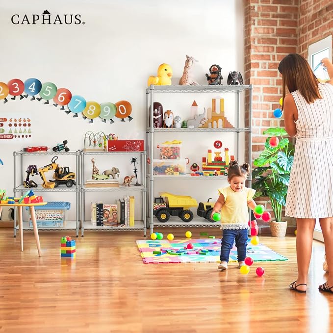 CAPHAUS NSF Adjustable Height Wire Shelving Unit w/Liner, Basement Storage - Image 8