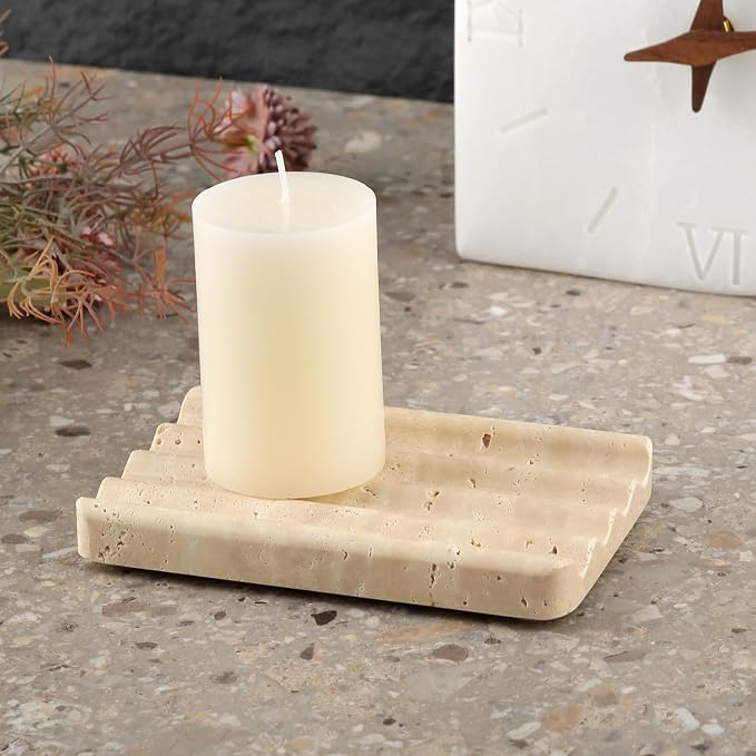 Marble Soap Dish, Easy Cleaning Natural Stone Sponge Holder - Image 5
