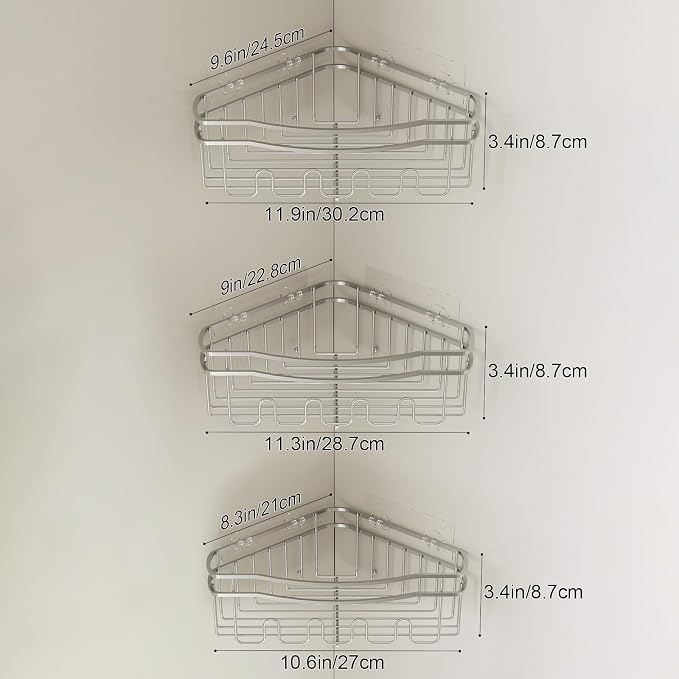 Chrome Shower Caddy Corner, Rustproof Bathroom Organizer Corner - Image 5