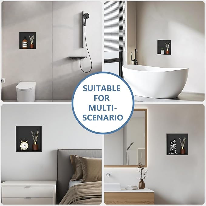 Homevacious 12“ x 12" x 4" Stainless Steel Shower Niche No Tile Needed Matte - Image 7