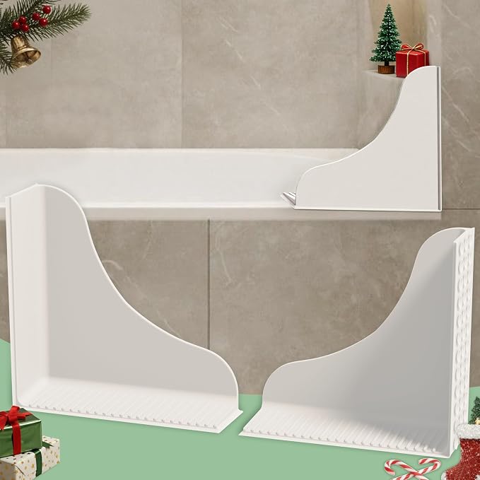 No-Adhesive 2-Pack All-Silicone Shower Splash Guard by Roslim
